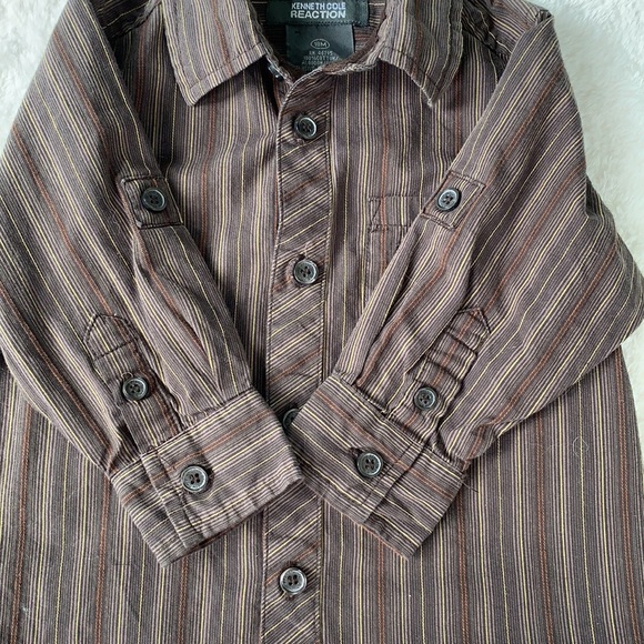Kenneth Cole Reaction Brown Button Down Shirt Boys - Picture 6 of 9
